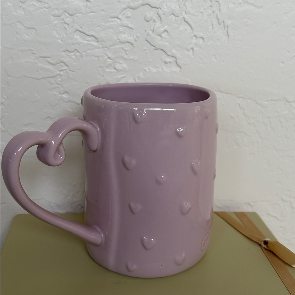 Rae Dunn Heart-Embossed Ceramic Mug